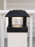 Classic Square 4.5-Inch Solar Post Cap Light – Black