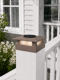Square Column 4.5-Inch Low-Profile Roof Solar Post Cap Mood Light – Olive Brown