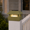 Round Column 4.5-Inch High-Profile Roof Solar Post Cap Mood Light – Natural Green