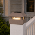 Round Column 4.5-Inch High-Profile Roof Solar Post Cap Mood Light – Olive Brown