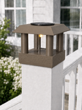 Round Column 4.5-Inch Low-Profile Roof Solar Post Cap Light – Olive Brown