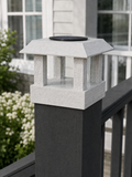 Square Leaf 4.5-Inch Low-Profile Roof Solar Post Cap Light – Marble
