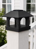 Arched Leaf Column 4.5-Inch High-Profile Roof Solar Post Cap Light – Black