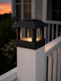 Round Smooth Column 4.5-Inch High-Profile Roof Solar Post Cap Light – Black