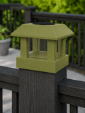 Classic Square 4.5-Inch Solar Post Cap Light – Natural Green
