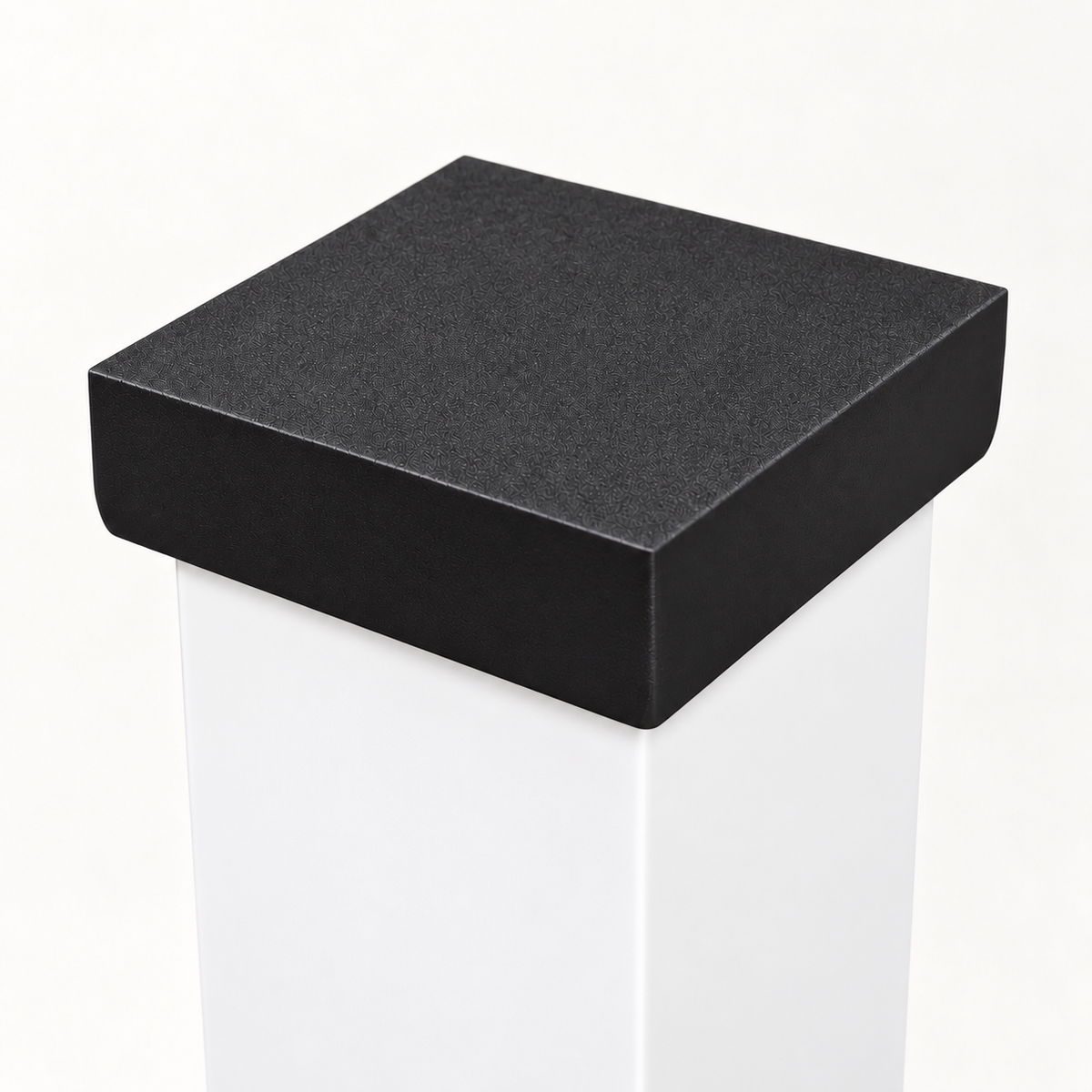 Black plain post cap showing top and side detail