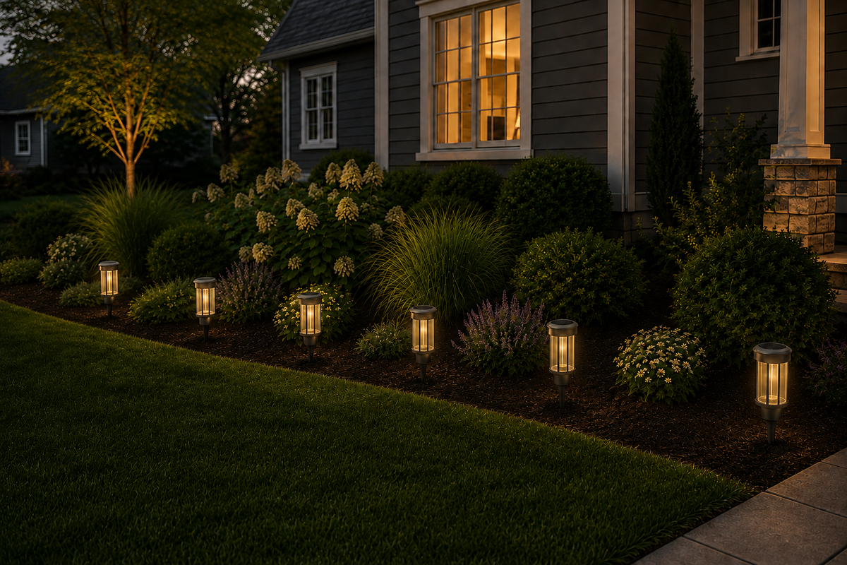 Decorative Clear Glass LED Solar Landscape Light – Olive Brown