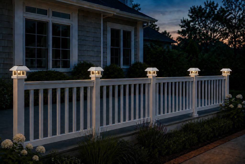 Classic Square 4.5-Inch Solar Post Cap Light – White