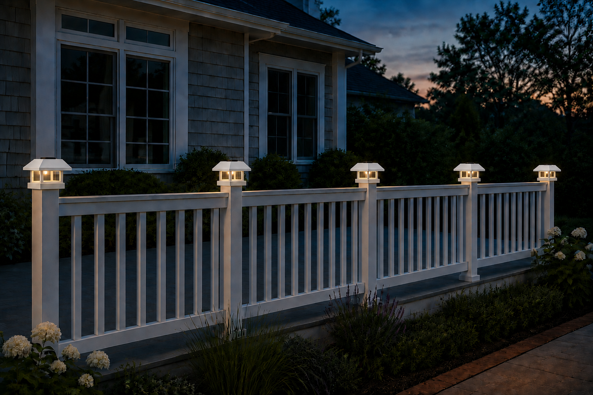 Classic Square 4.5-Inch Solar Post Cap Light – White