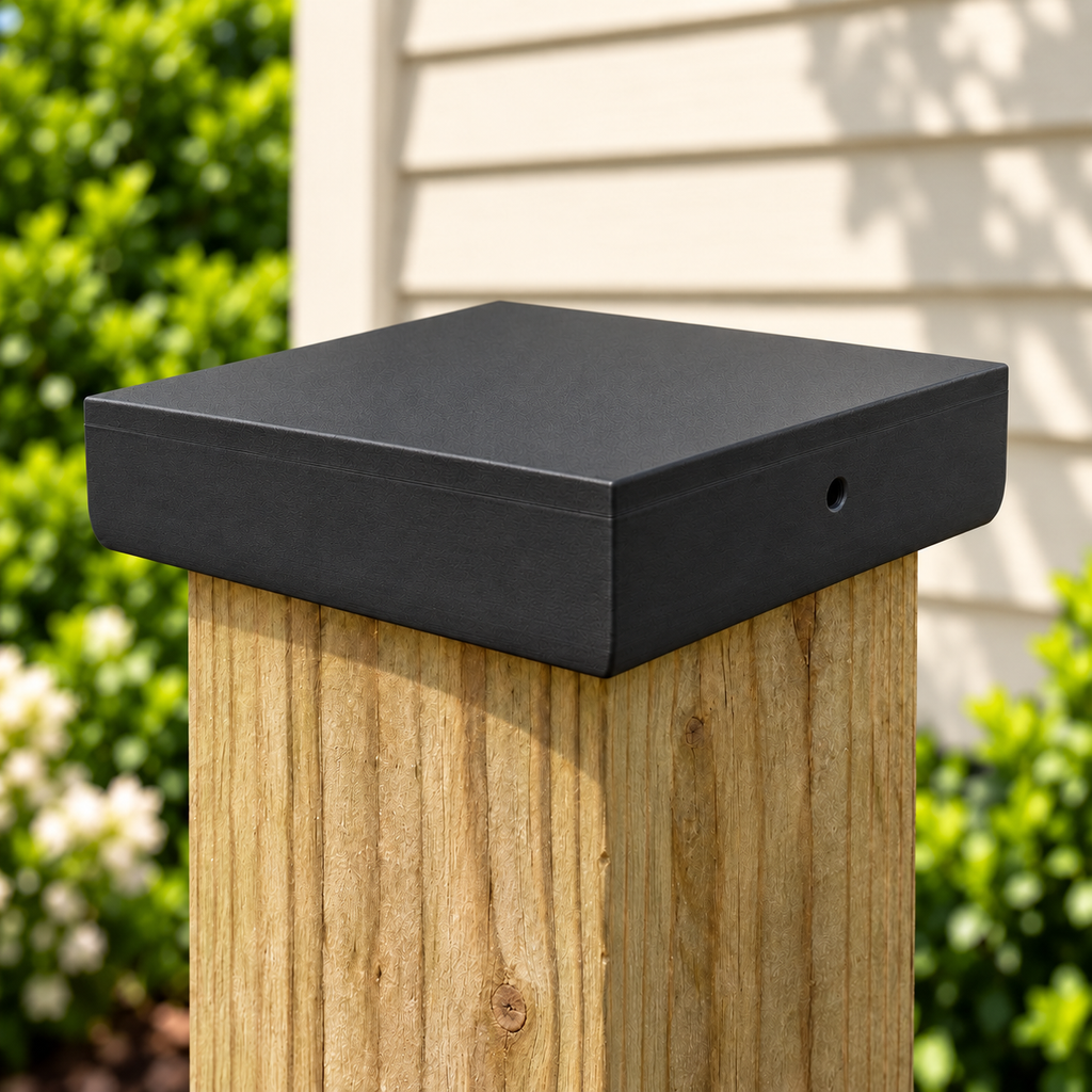 6×6 Plain Post Cap – Black – Fits 5.5″ Posts