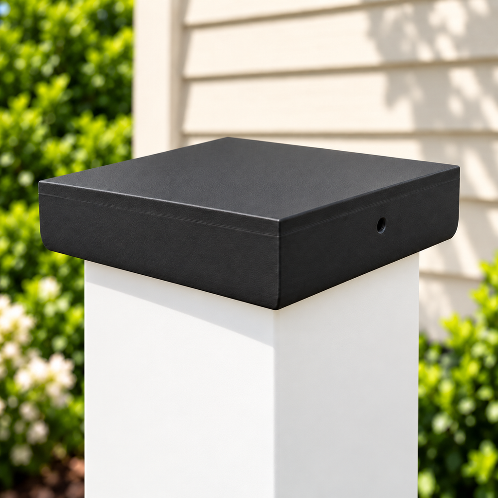 6×6 Plain Post Cap – Black – Fits 6″ Posts