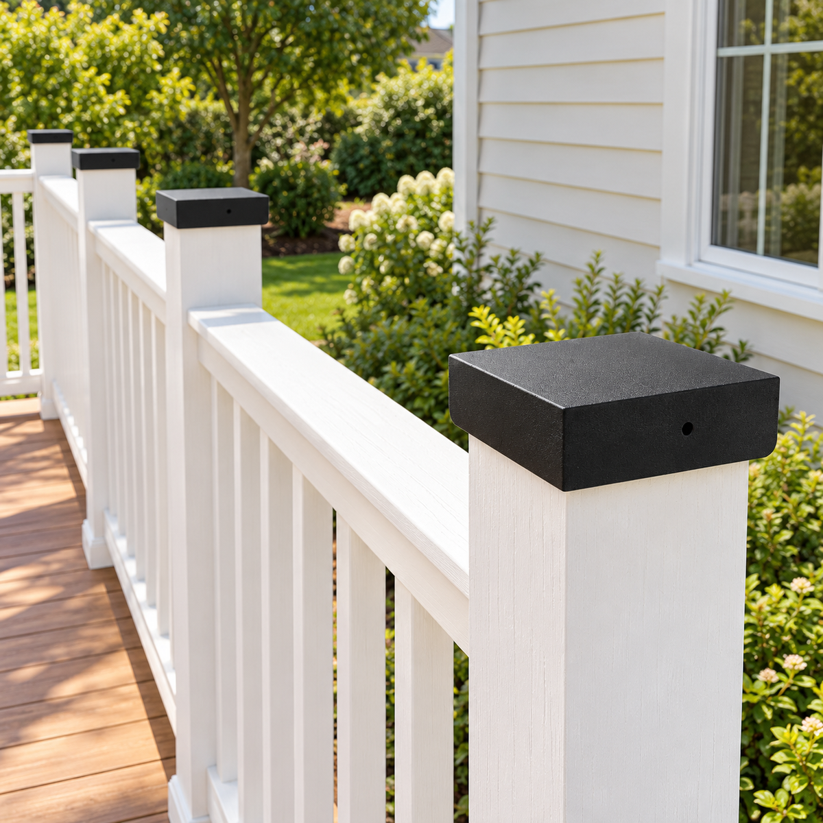 4×4 Plain Post Cap – Black – Fits 3.5″ Posts