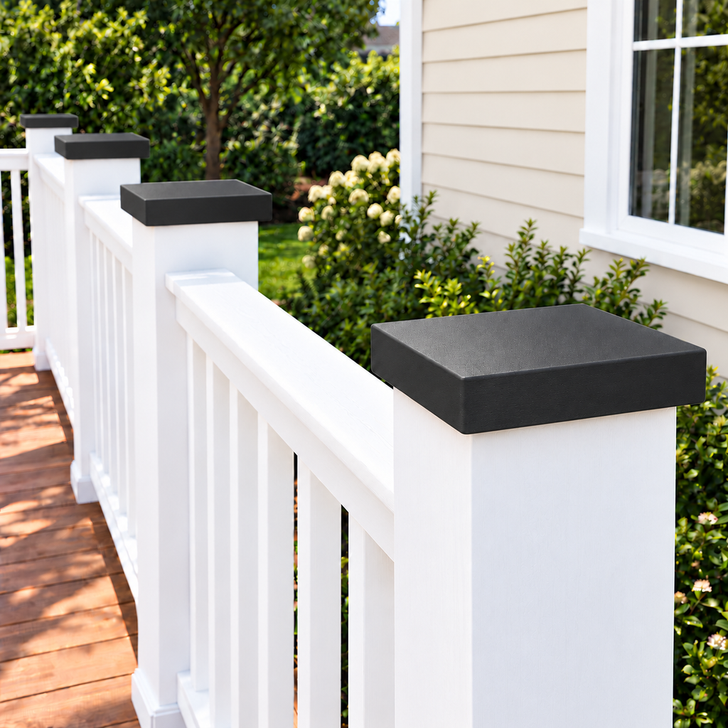 6×6 Plain Post Cap – Black – Fits 6″ Posts
