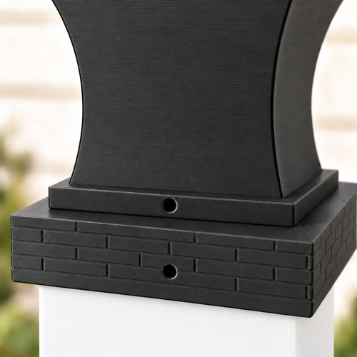 4x4 Post Cap Planter – Black – Brick Base
