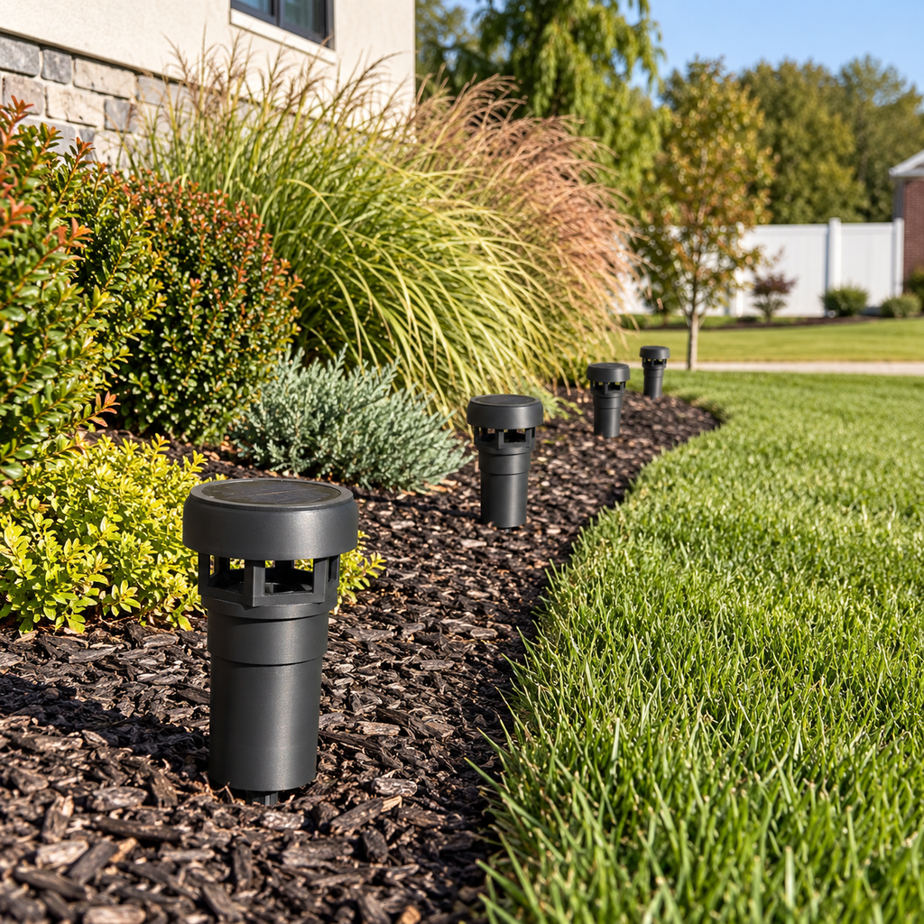 Decorative Solar LED Landscape Light with 3-Inch Riser – Black