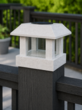 Classic Square 4.5-Inch Solar Post Cap Light – Marble