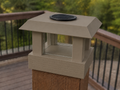 Classic Square 4.5-Inch Low-Profile Roof Solar Post Cap Light – Olive Brown