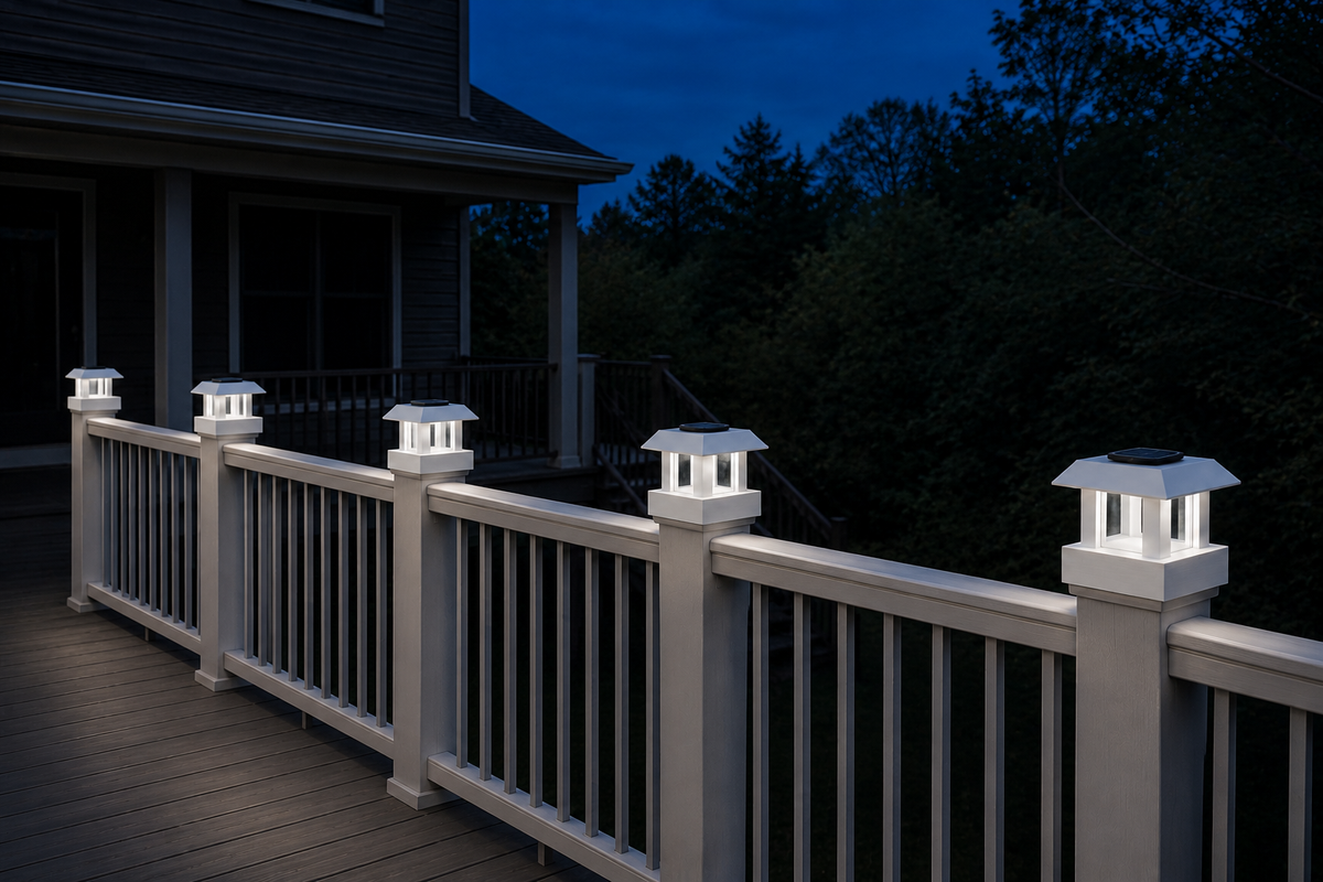 Classic Square 4.5-Inch Low-Profile Roof Solar Post Cap Light – White