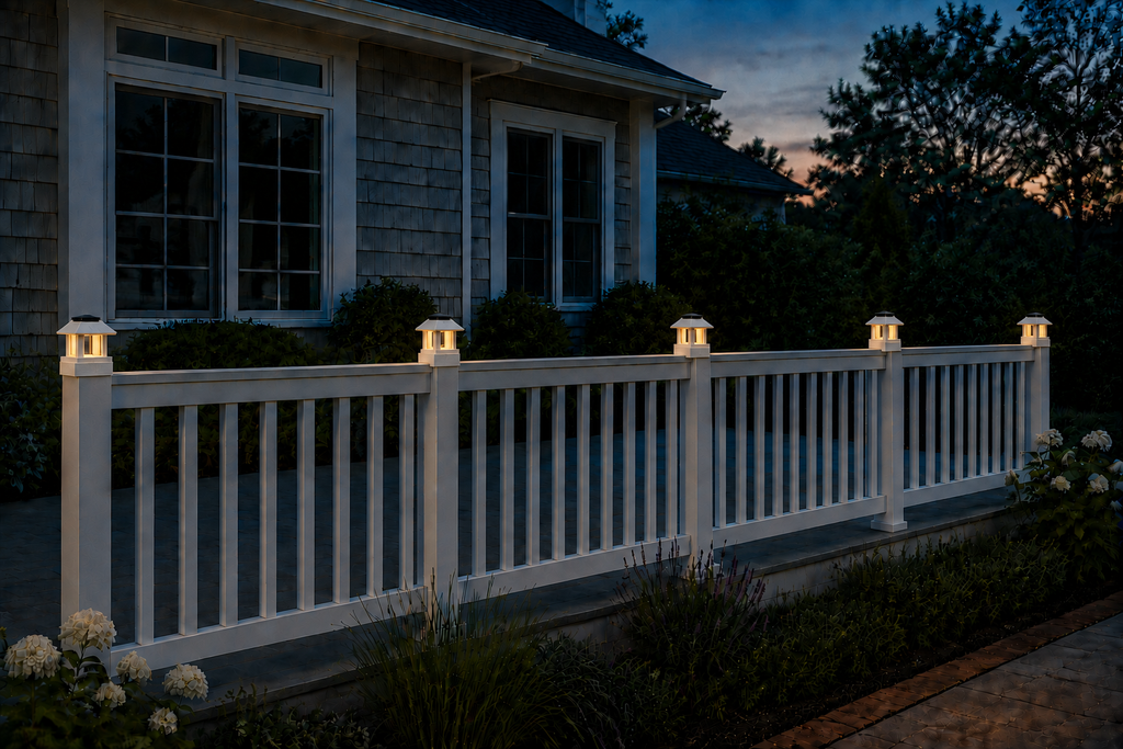 Square Leaf 4.5-Inch High-Profile Roof Solar Post Cap Light – Marble