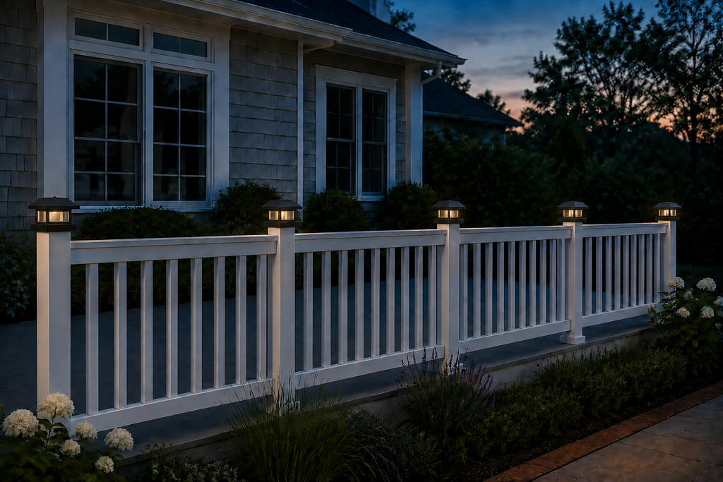 Square Column 4.5-Inch High-Profile Roof Solar Post Cap Mood Light – Black