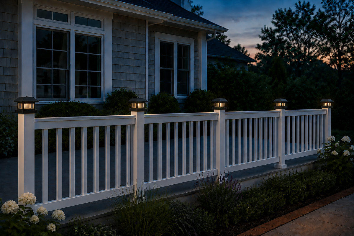 Square Column 4.5-Inch High-Profile Roof Solar Post Cap Mood Light – Black