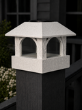 Arched Leaf Column 4.5-Inch High-Profile Roof Solar Post Cap Light – Marble