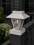 Lantern Engraved Glass 4-Inch Edison Bulb 4.5-Inch Solar Post Cap Light – Marble