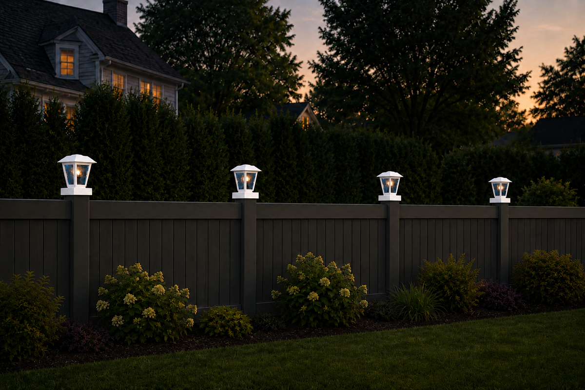 Lantern in Blue Glass 3-Inch Edison Bulb 4.5-Inch Solar Post Cap Light – White