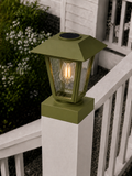 Lantern with 3-Inch Edison Bulb 4.5-Inch Solar Post Cap Light – Natural Green