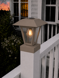 Lantern with 3-Inch Edison Bulb 4.5-Inch Solar Post Cap Light – Olive Brown