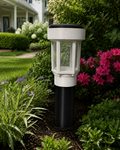 Decorative Clear Glass LED Solar Landscape Light with Riser – Marble