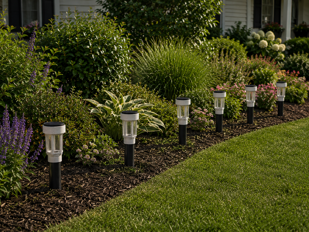 Decorative Clear Glass LED Solar Landscape Light with Riser – Marble