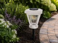 Lantern with Clear Glass Small Edison Bulb Solar Landscape Light – Marble