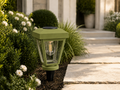 Lantern with Clear Glass Small Edison Bulb Solar Landscape Light – Natural Green