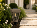 Lantern with Clear Glass Small Edison Bulb Solar Landscape Light – Olive Brown