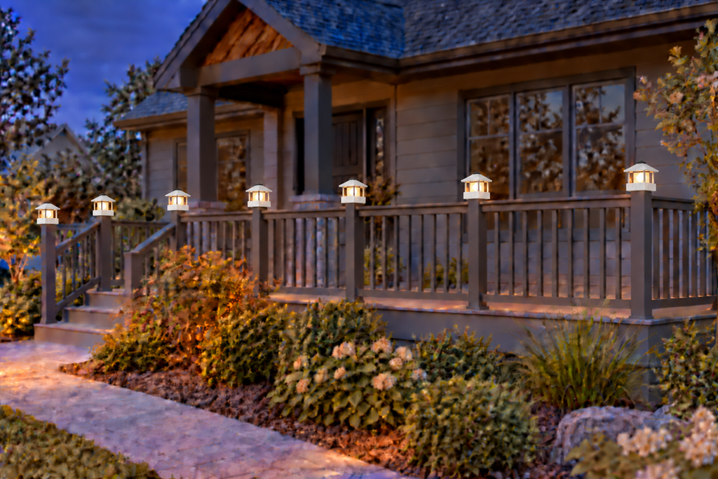 Round Column 4.5-Inch Low-Profile Roof Solar Post Cap Light – White