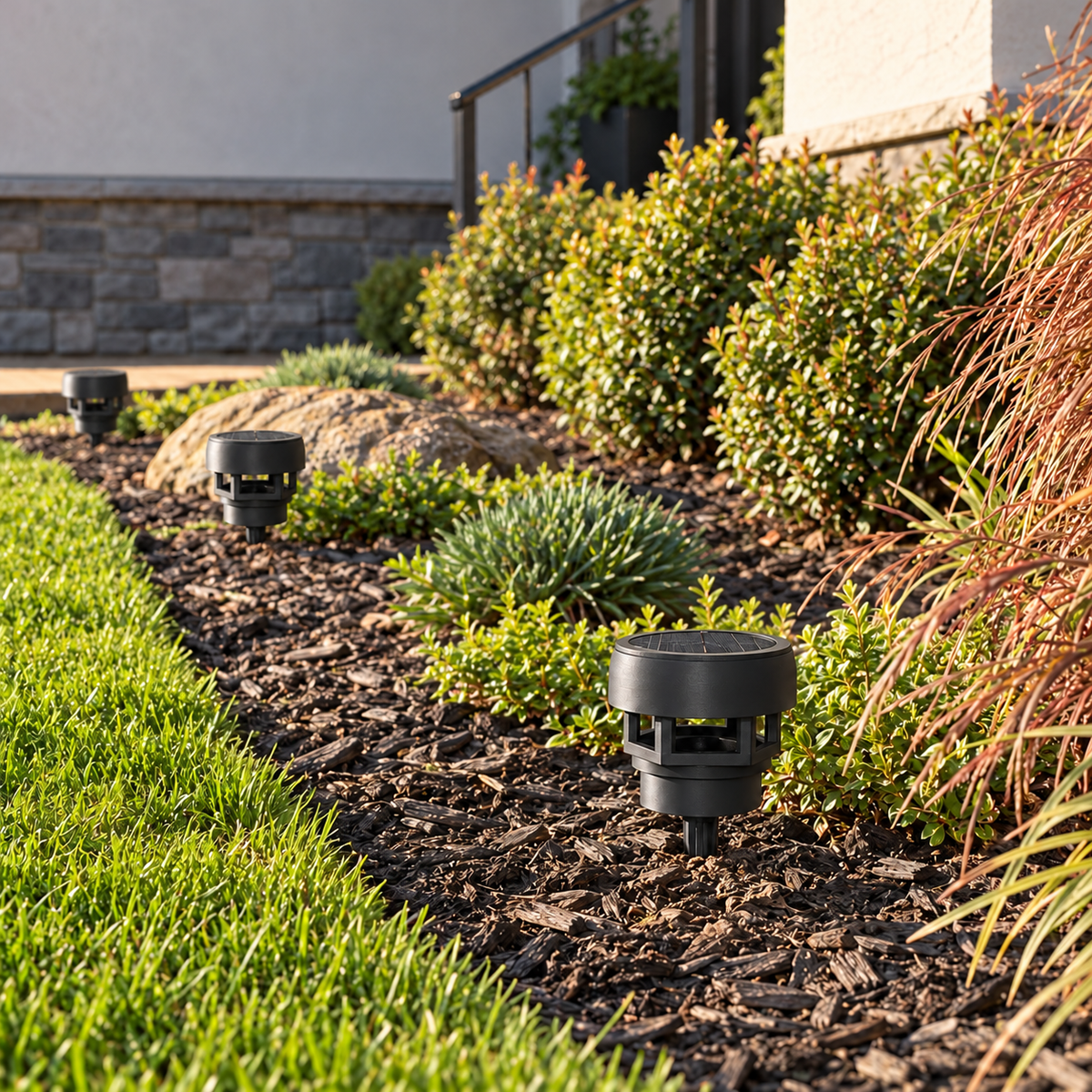 Solar LED Landscape Lights – Black – 6-Pack