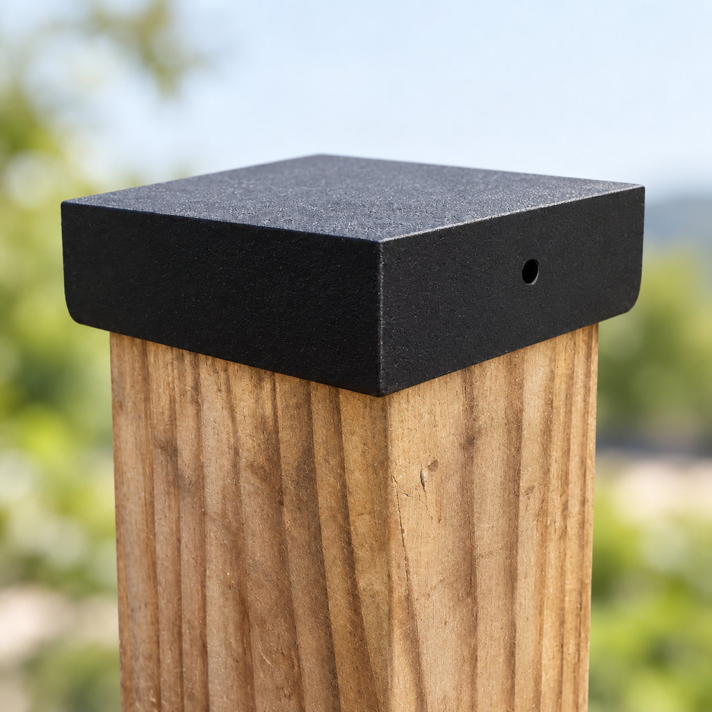 4×4 Plain Post Cap – Black – Fits 3.5″ Posts