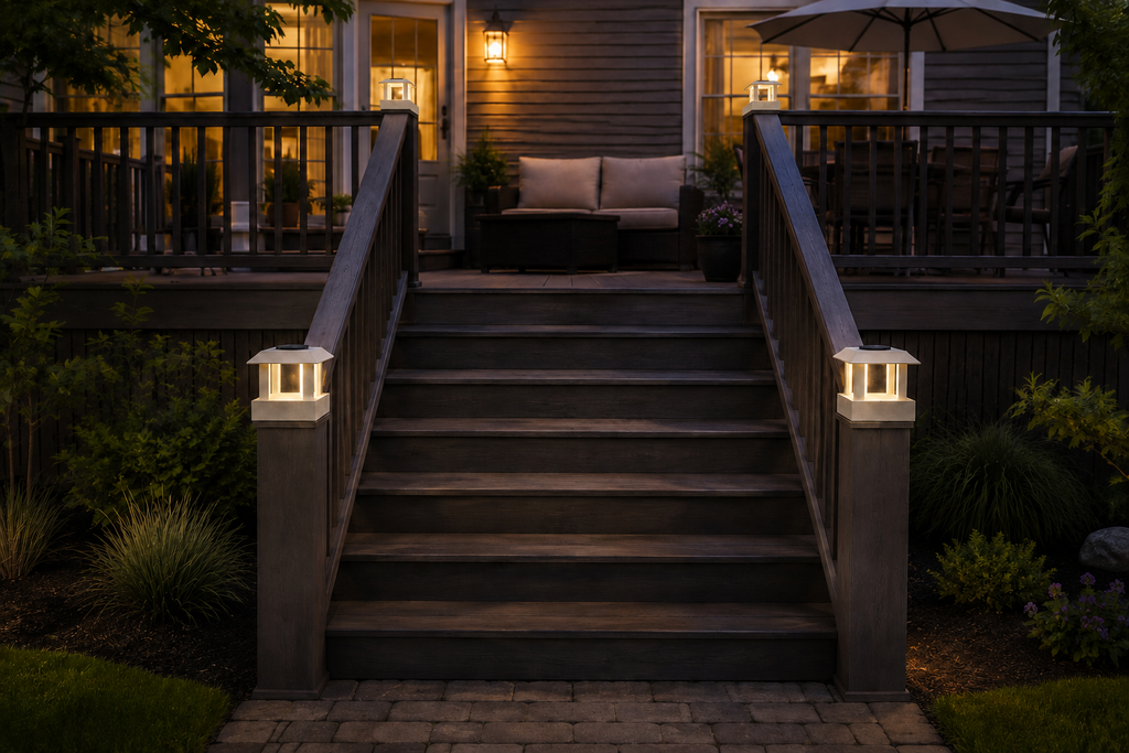 Classic Square 4.5-Inch Low-Profile Roof Solar Post Cap Light – Marble