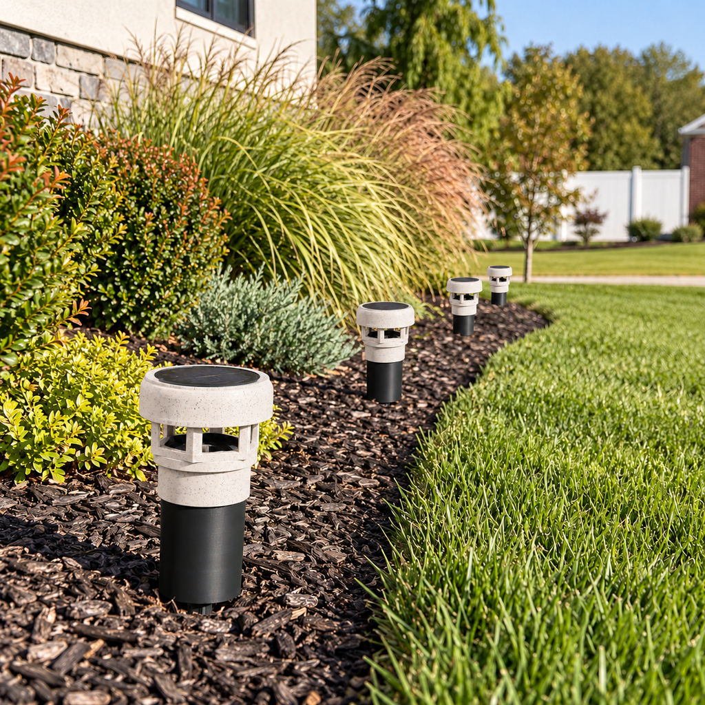 Decorative Solar LED Landscape Light with 3-Inch Riser – Marble