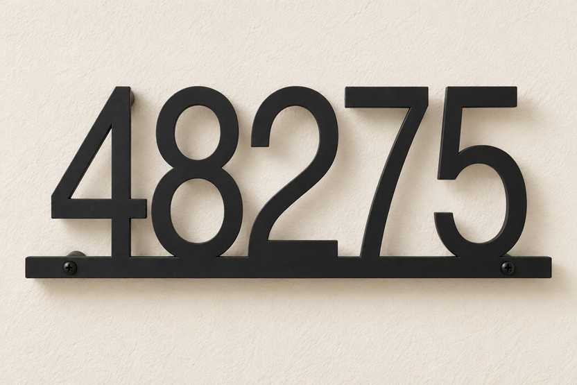 Black Floating House Number Sign | Newman Outdoor Works