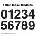 Product rendering of 5-inch black ASA house numbers 0 through 9, sold individually