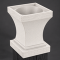 6x6 Post Cap Planter – Marble – Brick Base 5.5x5.5 Post Size