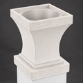 6x6 Post Cap Planter – Marble – Brick Base 6x6 Post Size