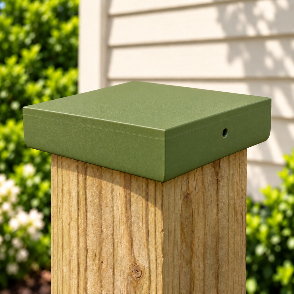 6×6 Plain Post Cap – Natural Green – Fits 5.5″ Posts