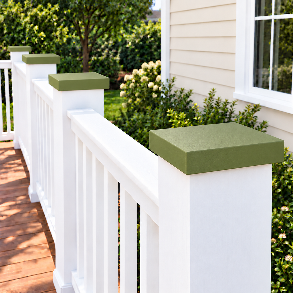 6×6 Plain Post Cap – Natural Green – Fits 6″ Posts