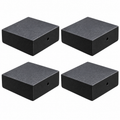 Four black plain ASA post caps for 3.5 by 3.5 inch actual posts