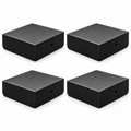 Four black plain ASA post caps for 4.5 by 4.5 inch actual posts
