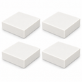 Four white plain ASA post caps for 4.5 by 4.5 inch actual posts