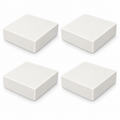 Four white plain ASA post caps for 4 by 4 inch actual posts